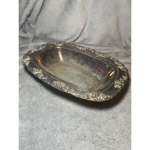 EPNS Single Plate Silver Plated Grape Border Serving Bowl 12x9 Dish